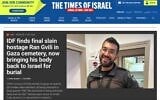 The top of the Times of Israel's homepage on the afternoon of January 26, 2026. (Times of Israel)