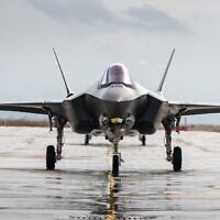 A new F-35 fighter jet at the Nevatim Air Base in southern Israel, on January 18, 2026. (Israel Defense Forces)