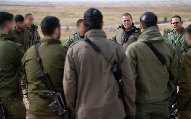 IDF Chief of Staff Lt. Gen. Eyal Zamir speaks to ultra-Orthodox troops of the Nevatim Airbase's ground defense unit, in southern Israel on January 21, 2026. (Israel Defense Forces)
