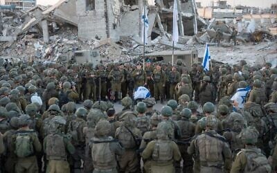 IDF Chief of Staff Lt. Gen. Eyal Zamir joins troops in Gaza City for a ceremony honoring slain hostage Master Sgt. Ran Gvili, after his body was recovered in Gaza City, on January 26, 2026. (Israel Defense Forces) IDF Chief of Staff Lt. Gen. Eyal Zamir joins troops in Gaza City for a ceremony honoring slain hostage Master Sgt. Ran Gvili, after his body was recovered in Gaza City, on January 26, 2026. (Israel Defense Forces)