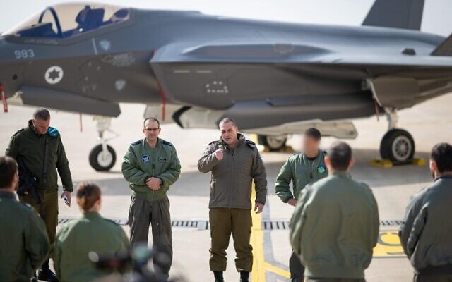 IDF Chief of Staff Lt. Gen. Eyal Zamir speaks to Israeli Air Force pilots and air personnel at the Nevatim Airbase in southern Israel, January 21, 2026. (Israel Defense Forces)
