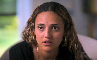 Former hostage Romi Gonen speaks to Channel 12 in the second episode of a two-part interview, broadcast on January 1, 2026. (Screen capture: Channel 12)