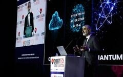 Brig. Gen. (res.) Yossi Karadi, director general of the Israel National Cyber Directorate (INDC) speaks at the 2026 Cybertech conferece in Tel Aviv, Jan. 27, 2026. (Courtesy of Gilad Kavalerchik)