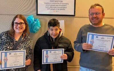 Graduates from a What's Mine is Yours class at Keshet in Chicago. (Courtesy Melton via JTA)