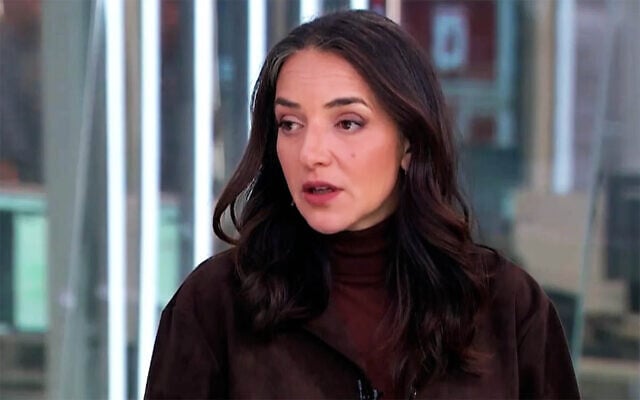 Channel 13 anchor Lucy Aharish speaks on the network's evening news, February 22, 2026. (Screen capture: Channel 13) Channel 13 anchor Lucy Aharish speaks on the network's evening news, February 22, 2026. (Screen capture: Channel 13)