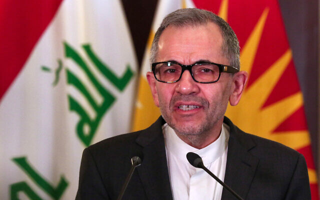 Majid Takht-Ravanchi, Iran's Deputy Foreign Minister for Political Affairs, speaks during a joint press conference with the President of Iraq's autonomous Kurdistan Region in the regional capital Arbil on February 17, 2025. (Safin HAMID / AFP) Majid Takht-Ravanchi, Iran's Deputy Foreign Minister for Political Affairs, speaks during a joint press conference with the President of Iraq's autonomous Kurdistan Region in the regional capital Arbil on February 17, 2025. (Safin HAMID / AFP)