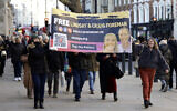 Family and supporters of Lindsay and Craig Foreman, a British couple detained in Iran, march in London on January 3, 2026, to raise national awareness of the couple's ongoing detention and the need for urgent intervention. (Brook Mitchell / AFP)
