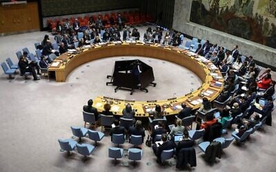 General view of a UN Security Council meeting on the situation in Iran at the United Nations headquarters in New York on January 15, 2026. (ANGELA WEISS / AFP)