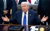 US President Donald Trump speaks to the press in the Oval Office of the White House in Washington, DC, on February 2, 2026. (SAUL LOEB / AFP)