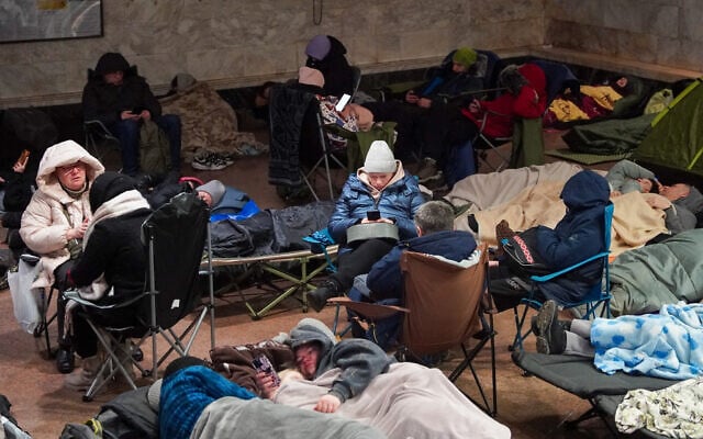 People take shelter at a metro station during a Russian air attack, in Kyiv, on early February 3, 2026, amid the Russian invasion of Ukraine. (Serhii Okunev / AFP) People take shelter at a metro station during a Russian air attack, in Kyiv, on early February 3, 2026, amid the Russian invasion of Ukraine. (Serhii Okunev / AFP)