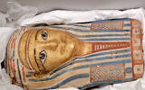 This handout image released by Queensland Police on February 16, 2026, shows a recovered Egyptian artifact on display in the town of Caboolture, Queensland, Australia. (Handout / QUEENSLAND POLICE SERVICE / AFP)