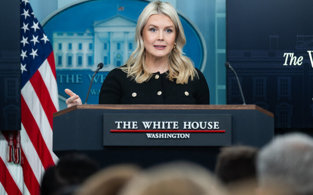 White House Press Secretary Karoline Leavitt speaks during a press briefing in the Brady Press Briefing Room of the White House in Washington, DC, on February 18, 2026. (SAUL LOEB / AFP) White House Press Secretary Karoline Leavitt speaks during a press briefing in the Brady Press Briefing Room of the White House in Washington, DC, on February 18, 2026. (SAUL LOEB / AFP)