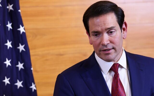US Secretary of State Marco Rubio speaks to reporters in a departure lounge before returning to Washington following meetings with Caribbean Community (CARICOM) leaders, at Robert L. Bradshaw International Airport in Basseterre, Saint Kitts and Nevis on February 25, 2026. (Jonathan Ernst/Pool/AFP) US Secretary of State Marco Rubio speaks to reporters in a departure lounge before returning to Washington following meetings with Caribbean Community (CARICOM) leaders, at Robert L. Bradshaw International Airport in Basseterre, Saint Kitts and Nevis on February 25, 2026. (Jonathan Ernst/Pool/AFP)