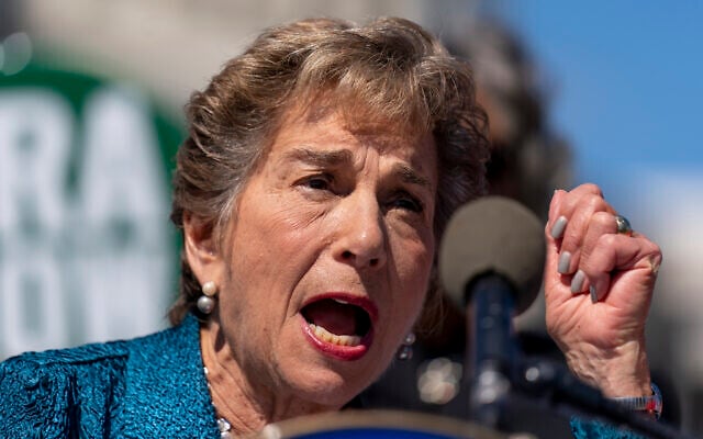 Rep. Jan Schakowsky speaks at a rally on Capitol Hill in Washington, Sept. 28, 2022 (AP/Andrew Harnik) Rep. Jan Schakowsky speaks at a rally on Capitol Hill in Washington, Sept. 28, 2022 (AP/Andrew Harnik)