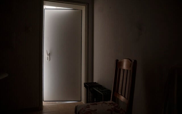 A reinforced door is seen in the safe room of Shlomo and Hanna’le Margalit in Kibbutz Nir Oz on September 26, 2024. The Margalits stayed in this room for 12 hours during the October 7, 2023, Hamas terror attack on southern Israel. (AP Photo/Leo Correa) A reinforced door is seen in the safe room of Shlomo and Hanna’le Margalit in Kibbutz Nir Oz on September 26, 2024. The Margalits stayed in this room for 12 hours during the October 7, 2023, Hamas terror attack on southern Israel. (AP Photo/Leo Correa)