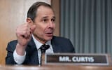 US Senator John Curtis, a Republican from Utah speaks during a hearing at the Capitol in Washington, January 15, 2025. (AP Photo/Alex Brandon)