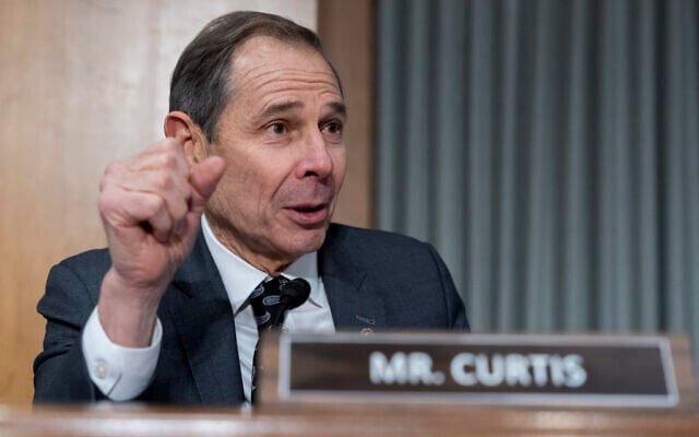 US Senator John Curtis, a Republican from Utah speaks during a hearing at the Capitol in Washington, January 15, 2025. (AP Photo/Alex Brandon) US Senator John Curtis, a Republican from Utah speaks during a hearing at the Capitol in Washington, January 15, 2025. (AP Photo/Alex Brandon)