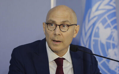 UN High Commissioner for Human Rights (UNHCR), Volker Turk, speaks during a press conference in Colombo, Sri Lanka, June 26, 2025. (AP)