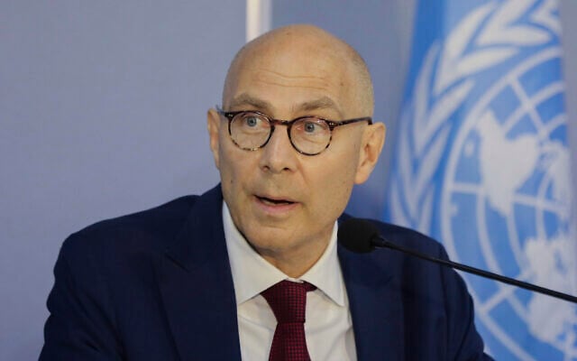 UN High Commissioner for Human Rights (UNHCR), Volker Turk, speaks during a press conference in Colombo, Sri Lanka, June 26, 2025. (AP)