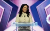 US Director of National Intelligence Tulsi Gabbard speaks during Turning Point USA's AmericaFest 2025, on December 20, 2025, in Phoenix. (AP Photo/Ross D. Franklin)