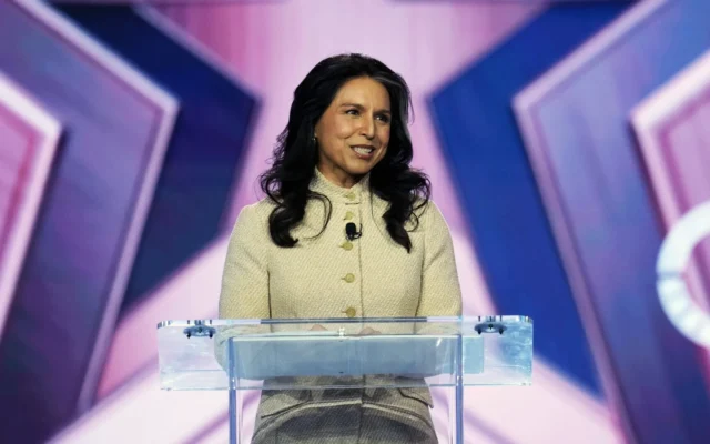 US Director of National Intelligence Tulsi Gabbard speaks during Turning Point USA's AmericaFest 2025, on December 20, 2025, in Phoenix. (AP Photo/Ross D. Franklin) US Director of National Intelligence Tulsi Gabbard speaks during Turning Point USA's AmericaFest 2025, on December 20, 2025, in Phoenix. (AP Photo/Ross D. Franklin)
