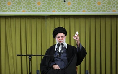 Supreme Leader Ayatollah Ali Khamenei speaks in a meeting, in Tehran, Iran, February 1, 2026, ahead of the 47th anniversary of the 1979 Islamic Revolution. (Office of the Iranian Supreme Leader via AP) Supreme Leader Ayatollah Ali Khamenei speaks in a meeting, in Tehran, Iran, February 1, 2026, ahead of the 47th anniversary of the 1979 Islamic Revolution. (Office of the Iranian Supreme Leader via AP)
