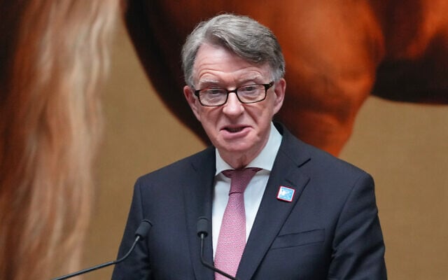 Then-British ambassador to the United States Peter Mandelson speaks during the rededication ceremony of the George Washington Statue in the National Gallery in London, June 18, 2025. (AP Photo/Kirsty Wigglesworth) Then-British ambassador to the United States Peter Mandelson speaks during the rededication ceremony of the George Washington Statue in the National Gallery in London, June 18, 2025. (AP Photo/Kirsty Wigglesworth)