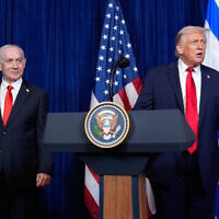 FILE - President Donald Trump answers a question from a reporter at the end of a news conference with Israel's Prime Minister Benjamin Netanyahu at Mar-a-Lago, in Palm Beach, Florida, December 29, 2025. (AP Photo/Alex Brandon, file)