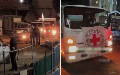Screengrabs of a video showing Red Cross vehicles carrying the bodies and remains of dozens of slain Palestinians which were returned by Israel to the Gaza Strip, February 4, 2026. (X) Screengrabs of a video showing Red Cross vehicles carrying the bodies and remains of dozens of slain Palestinians which were returned by Israel to the Gaza Strip, February 4, 2026. (X)