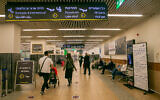 View of the departure hall in Terminal 1, at the Ben Gurion Airport, near Tel Aviv on December 1, 2020. (Yossi Aloni/Flash90)