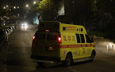 Illustrative: A Magen David Adom ambulance in Jerusalem on December 3, 2024. (Chaim Goldberg/Flash90)