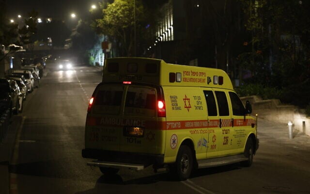 Illustrative: A Magen David Adom ambulance in Jerusalem on December 3, 2024. (Chaim Goldberg/Flash90) Illustrative: A Magen David Adom ambulance in Jerusalem on December 3, 2024. (Chaim Goldberg/Flash90)