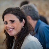 Ayelet Shaked attends a farewell ceremony for outgoing Supreme Court justice Yosef Elron at the Supreme Court in Jerusalem, September 18, 2025. (Yonatan Sindel/Flash90) Ayelet Shaked attends a farewell ceremony for outgoing Supreme Court justice Yosef Elron at the Supreme Court in Jerusalem, September 18, 2025. (Yonatan Sindel/Flash90)