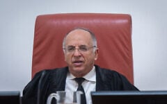 Supreme Court Deputy President Noam Sohlberg at a court hearing, February 2, 2026. (Yonatan Sindel/Flash90)