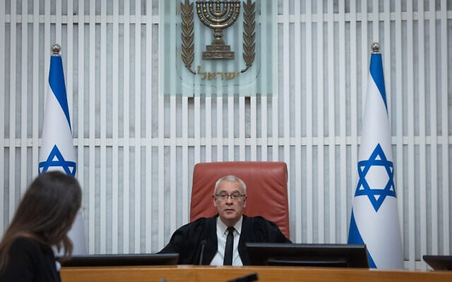 Supreme Court justice Ofer Grosskopf arrives for a hearing on a petition to convene the Judicial Selection Committee at the Supreme Court in Jerusalem, February 12, 2026. (Chaim Goldberg/Flash90) Supreme Court justice Ofer Grosskopf arrives for a hearing on a petition to convene the Judicial Selection Committee at the Supreme Court in Jerusalem, February 12, 2026. (Chaim Goldberg/Flash90)