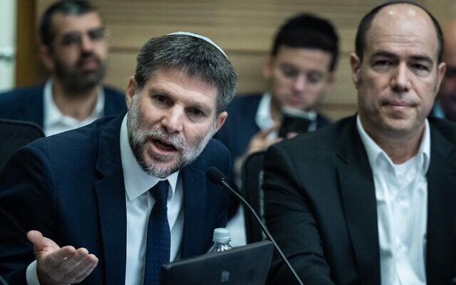 Finance Minister Bezalel Smotrich attends a Finance Committee meeting at the Knesset in Jerusalem on February 17, 2026 (Yonatan Sindel/Flash90) Finance Minister Bezalel Smotrich attends a Finance Committee meeting at the Knesset in Jerusalem on February 17, 2026 (Yonatan Sindel/Flash90)