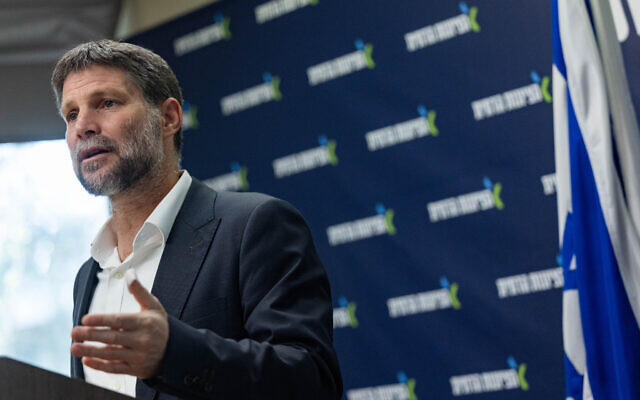 Finance Minister Bezalel Smotrich heads a Religious Zionist party faction meeting at the Knesset in Jerusalem, February 23, 2026. (Yonatan Sindel/Flash90)