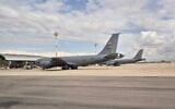 American refueling planes are seen at Ben Gurion Airport, February 23, 2026. (Social media; used in accordance with Clause 27a of the Copyright Law)
