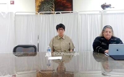 Screen capture from video of Ghislaine Maxwell testifying via video to the US House Oversight Committee, February 9, 2026. (X)
