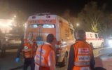 Paramedics at the scene of a wedding in central Israel after the groom suffered cardiac arrest, February 2, 2026 (United Hatzalah)