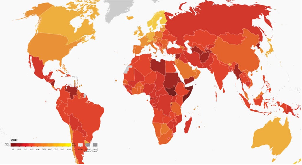 Israel slips to 35th place in corruption index amid ‘worrying’ trend in democracies