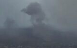 A screenshot from a video shows smoke rising from the site of an Israeli airstrike in the Beqaa Valley, in eastern Lebanon, on February 26, 2026. (Screenshot: X, used in accordance with Clause 27a of the Copyright Law)
