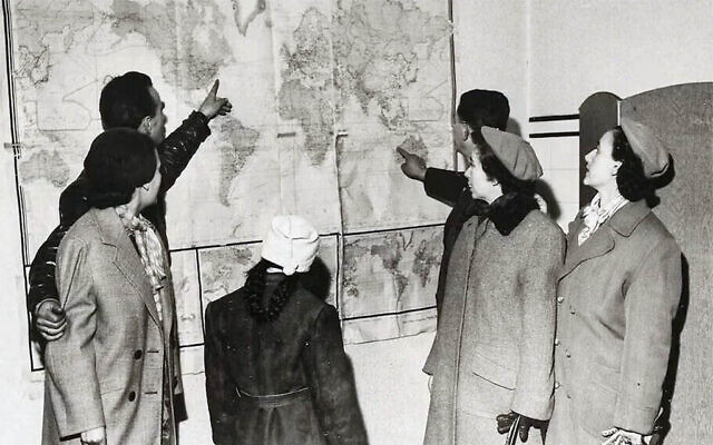 Refugees from Hungary gather in the HIAS Vienna office, some expressing a desire to immigrate to the United States, and others to Australia, where they have relatives. (HIAS via JTA) Refugees from Hungary gather in the HIAS Vienna office, some expressing a desire to immigrate to the United States, and others to Australia, where they have relatives. (HIAS via JTA)