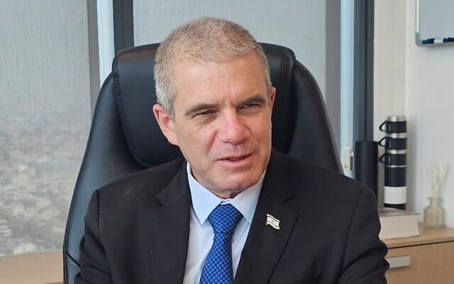 Government hostage point man Gal Hirsch speaks to The Times of Israel from his Bnei Brak headquarters, January 30, 2026. (Prime Minister's Office)