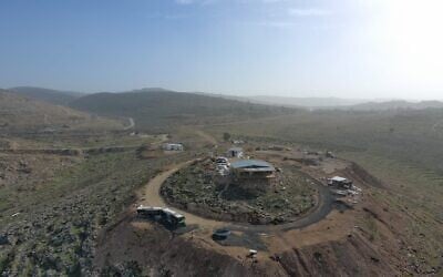 The illegal settlement farming outpost of Hesed Olam in the central West Bank where a 'conference of appreciation' for illegal farming outposts was held by the Mateh Binyamin Regional Council, February 2, 2026. (Courtesy, Arutz 7) The illegal settlement farming outpost of Hesed Olam in the central West Bank where a 'conference of appreciation' for illegal farming outposts was held by the Mateh Binyamin Regional Council, February 2, 2026. (Courtesy, Arutz 7)