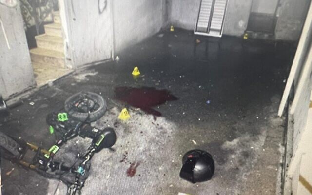 The scene of a deadly shooting in which 15-year-old Azmi Gharib was killed outside his home in Nazareth on January 10, 2026. (Israel Police) The scene of a deadly shooting in which 15-year-old Azmi Gharib was killed outside his home in Nazareth on January 10, 2026. (Israel Police)