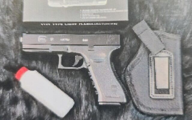 This photo, published by the police on February 23, 2026, shows a gun and other equipment found amid an investigation into an alleged plot by four Galilee residents to carry out a shooting attack in northern Israel's Karmiel. (Israel Police) This photo, published by the police on February 23, 2026, shows a gun and other equipment found amid an investigation into an alleged plot by four Galilee residents to carry out a shooting attack in northern Israel's Karmiel. (Israel Police)