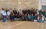 Petitioners against the government's climate policy pose at the High Court of Justice in Jerusalem on February 23, 2026. (Green Course)