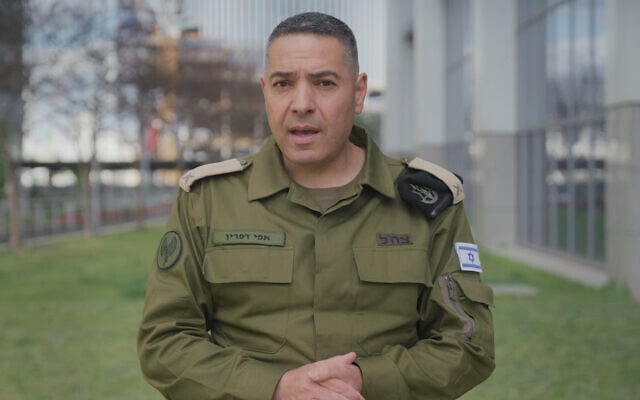 IDF Spokesman Brig. Gen. Effie Defrin issues a video statement, February 27, 2026. (Israel Defense Forces)
