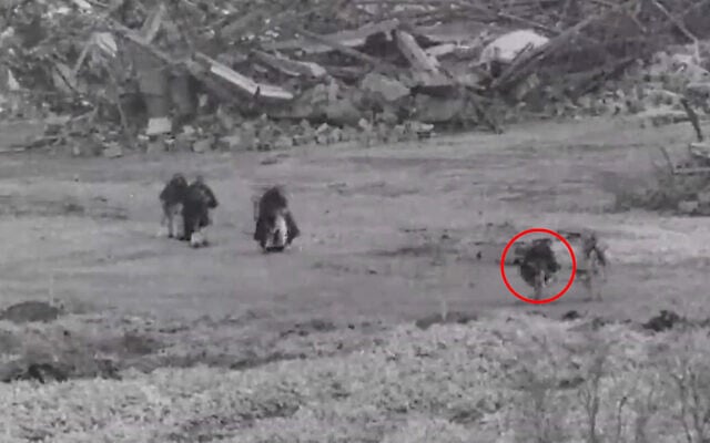 Palestinian terror operatives are seen approaching Israeli troops in the northern Gaza Strip, in footage published by the military on February 14, 2026. (Israel Defense Forces) Palestinian terror operatives are seen approaching Israeli troops in the northern Gaza Strip, in footage published by the military on February 14, 2026. (Israel Defense Forces)